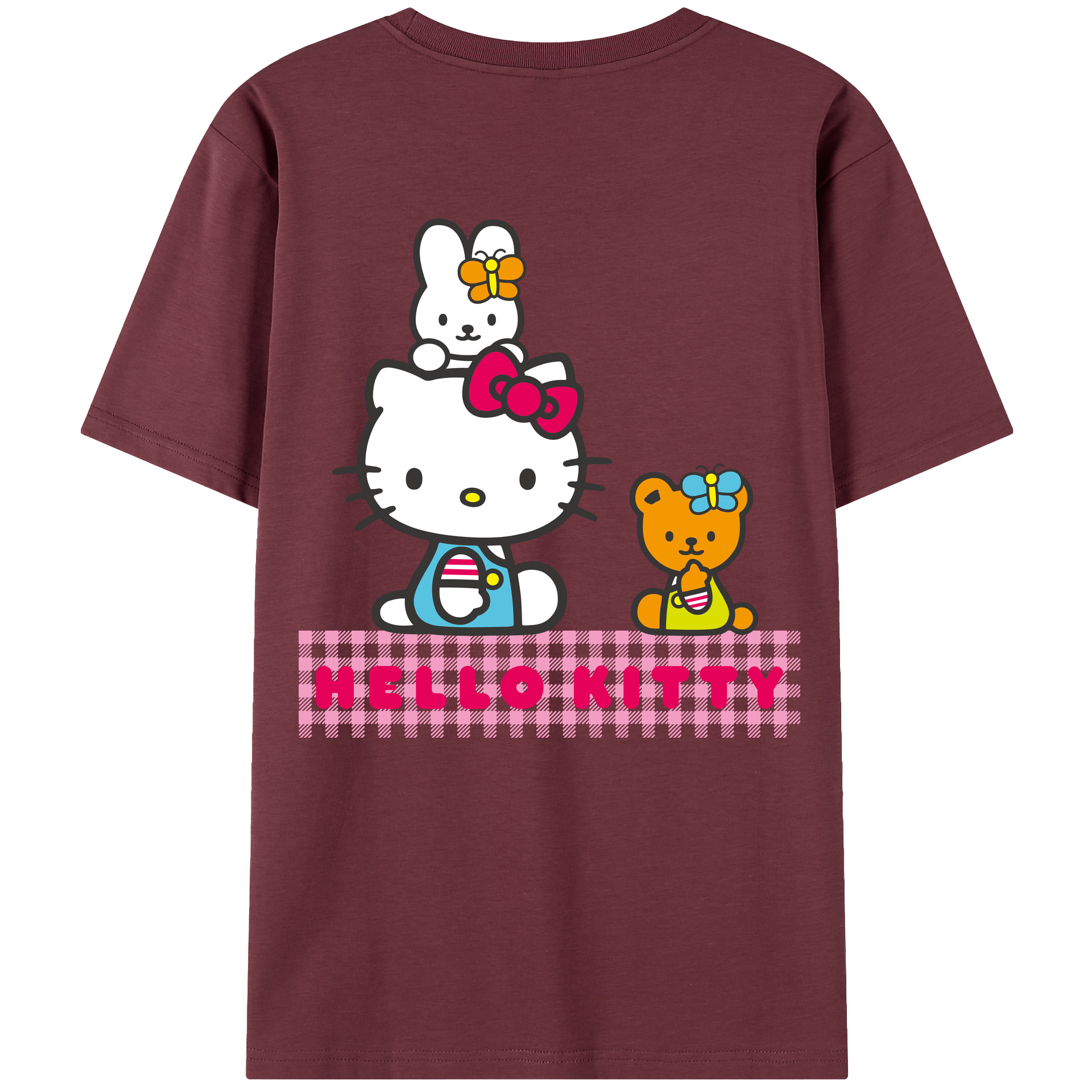（画像用） Hello Kitty ハローキティ 綿100％半袖Tシャツ（背面プリント）